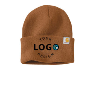 Carhartt Watch Cap Brown Flat Front with Logo