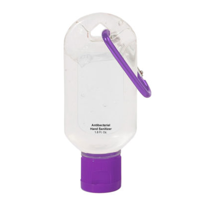 Custom Hand Sanitizer with Carabiner Purple