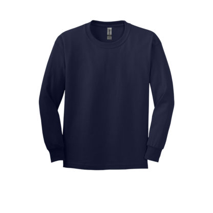 Gildan Youth Ultra Cotton Long Sleeve Tshirt Navy Blue