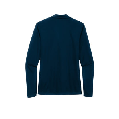 Nike Ladies Dri-FIT Micro Pique 2.0 Long Sleeve Polo Navy Blue
