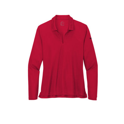 Nike Ladies Dri-FIT Micro Pique 2.0 Long Sleeve Polo University Red