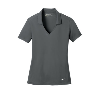 Nike Ladies Dri Fit Vertical Mesh Polo Anthracite Custom