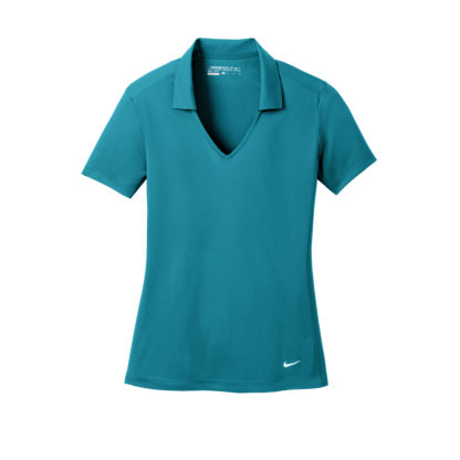 Nike Ladies Dri Fit Vertical Mesh Polo Blustery Custom
