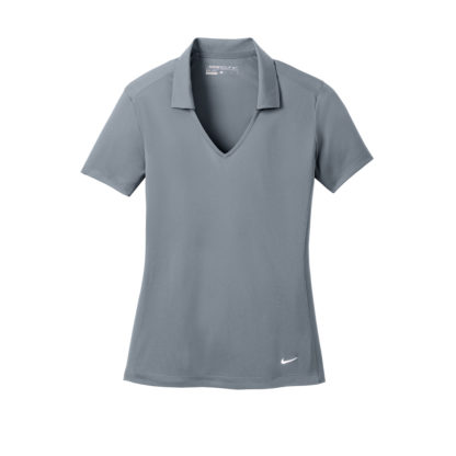 Nike Ladies Dri Fit Vertical Mesh Polo Cool Grey Custom
