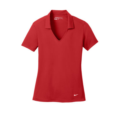 Nike Ladies Dri Fit Vertical Mesh Polo University Red Custom