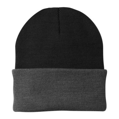 Port and Company Knit Cap Black Athletic Oxford