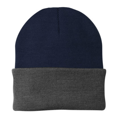 Port and Company Knit Cap Navy Athletic Oxford