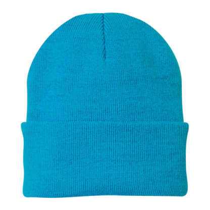Port and Company Knit Cap Neon Blue Glow