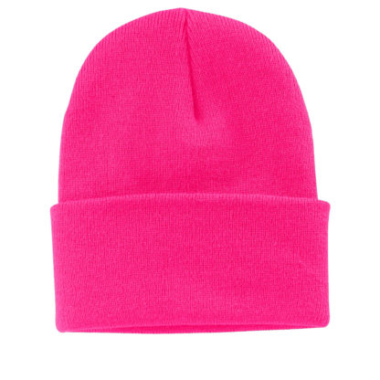 Port and Company Knit Cap Neon Pink Glow