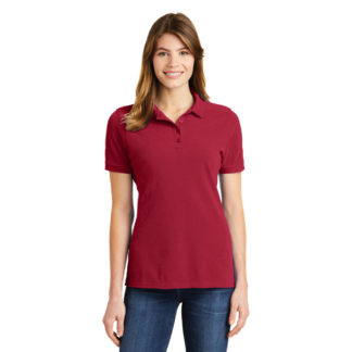 Port and Company Ladies Combed Ring Spun Pique Polo Red Model