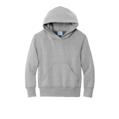 Port and Company Youth Core Fleece Pullover Hooded Sweatshirt Ash Grey