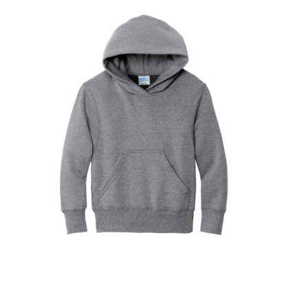Port and Company Youth Core Fleece Pullover Hooded Sweatshirt Athletic Heather Grey