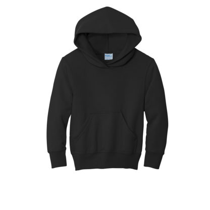 Port and Company Youth Core Fleece Pullover Hooded Sweatshirt Black