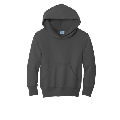 Port and Company Youth Core Fleece Pullover Hooded Sweatshirt Charcoal Grey