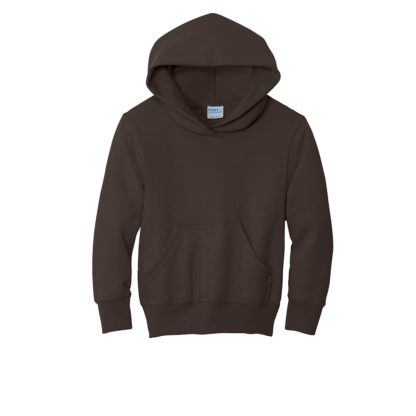 Port and Company Youth Core Fleece Pullover Hooded Sweatshirt Dark Chocolate Brown