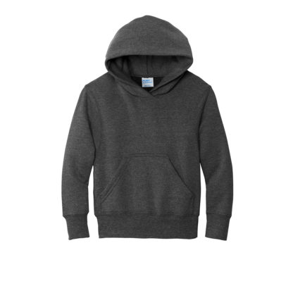 Port and Company Youth Core Fleece Pullover Hooded Sweatshirt Dark Heather Grey