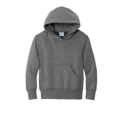 Port and Company Youth Core Fleece Pullover Hooded Sweatshirt Graphite Heather Grey