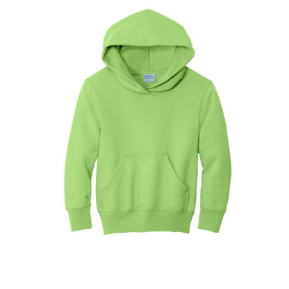 Port and Company Youth Core Fleece Pullover Hooded Sweatshirt Lime Green