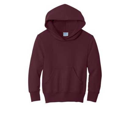 Port and Company Youth Core Fleece Pullover Hooded Sweatshirt Maroon