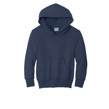 Port and Company Youth Core Fleece Pullover Hooded Sweatshirt Navy