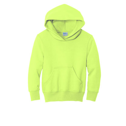 Port and Company Youth Core Fleece Pullover Hooded Sweatshirt Neon Yellow