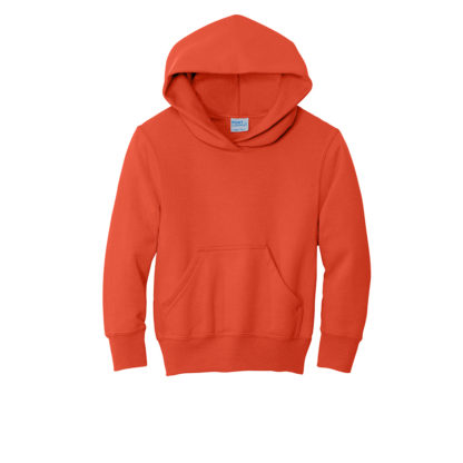 Port and Company Youth Core Fleece Pullover Hooded Sweatshirt Orange