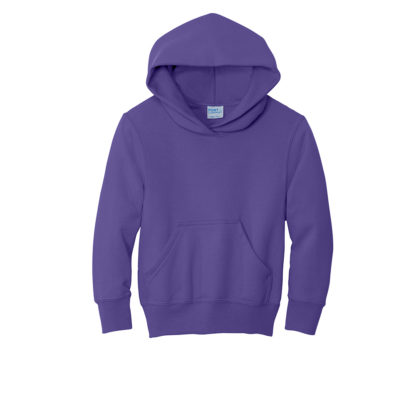 Port and Company Youth Core Fleece Pullover Hooded Sweatshirt Purple