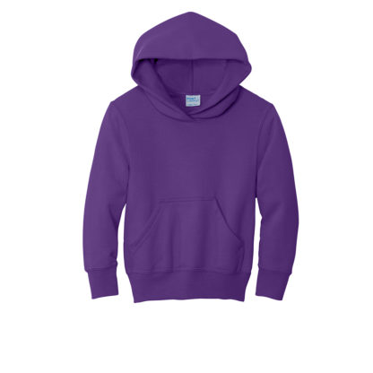 Port and Company Youth Core Fleece Pullover Hooded Sweatshirt Team Purple