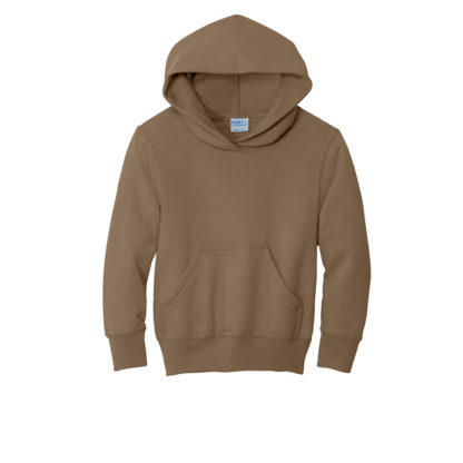 Port and Company Youth Core Fleece Pullover Hooded Sweatshirt Woodland Brown