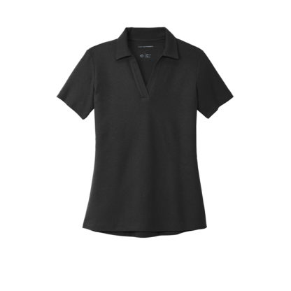 Port Authority Ladies C-Free Cotton Blend Pique Polo Black Front
