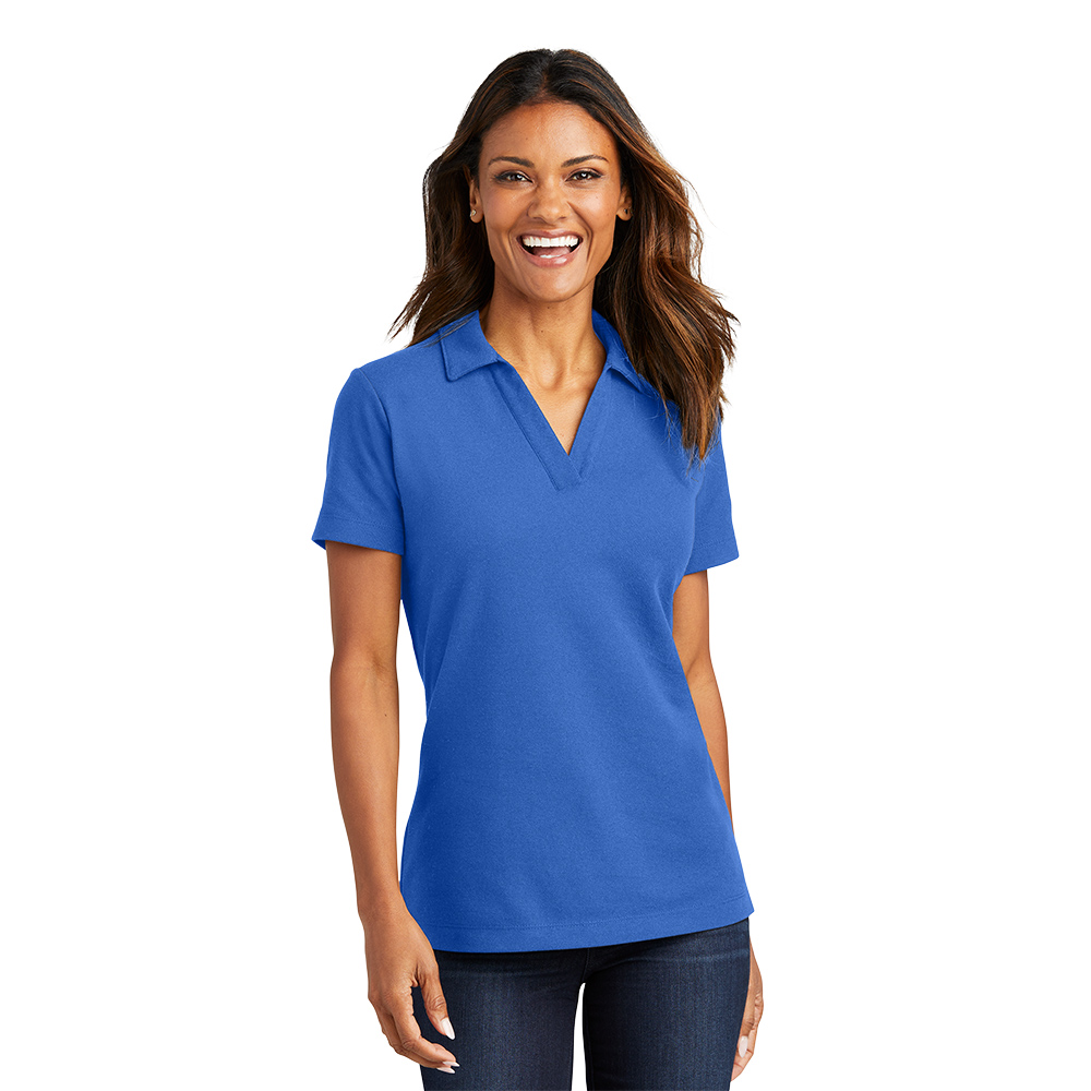 Port Authority Ladies C-FREE Cotton Blend Pique Polo Custom - Swivel Pop