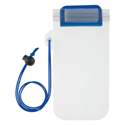 Waterproof Phone Pouch with Cord Custom Blue
