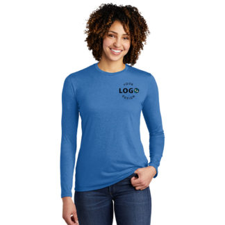 Allmade Womens Tri Blend Long Sleeve Tee Left Pocket Logo