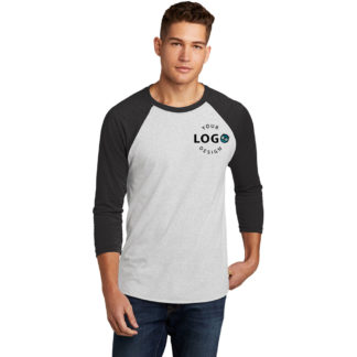 Custom Baseball T-Shirt Grey and Black Right Pocket Logo