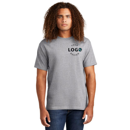Custom Mens T Shirt Grey Left Pocket Logo
