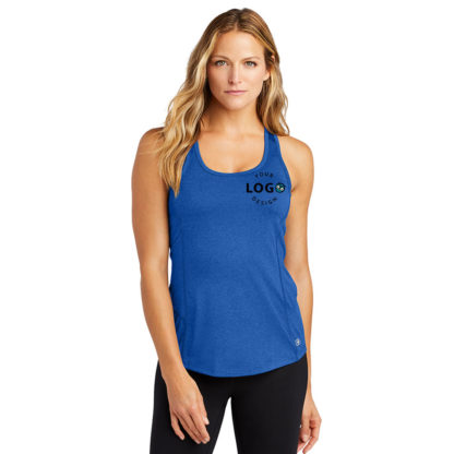 Ogio Endurance Ladies Racerback Pulse Tank Electric Blue Left Pocket Logo