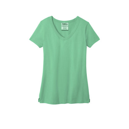 Port and Company Ladies Beach Wash Garment Dyed V Neck Tee Jadeite