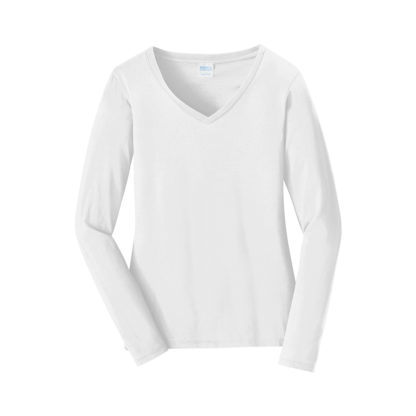 Port & Company Ladies Long Sleeve Fan Favorite V-Neck Tee Custom - Image 6