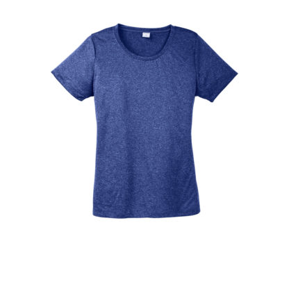 Sport Tek Ladies Heather Contender Scoop Neck Tee Cobalt