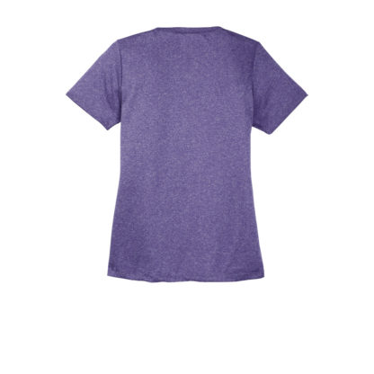 Sport Tek Ladies Heather Contender Scoop Neck Tee Purple Heather Back