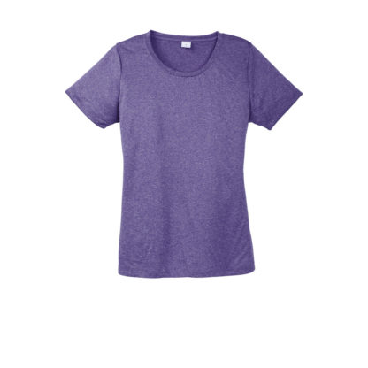 Sport Tek Ladies Heather Contender Scoop Neck Tee Purple Heather Front