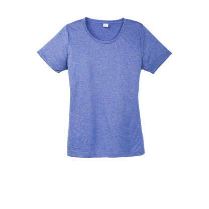 Sport Tek Ladies Heather Contender Scoop Neck Tee True Royal