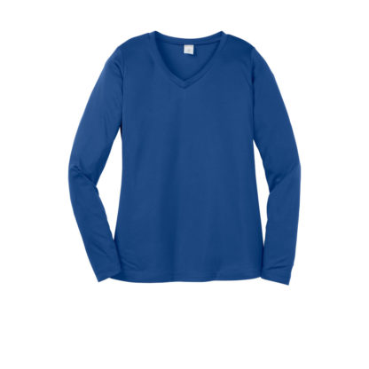Sport Tek Ladies Long Sleeve Posicharge Competitor V-Neck Tee True Royal