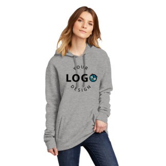 Unisex Custom Hoodie Grey Center Logo