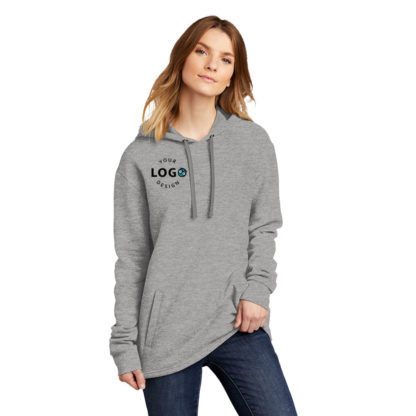 Unisex Custom Hoodie Grey Right Pocket Logo