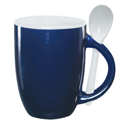 12 Oz Spooner Mug Blue with White Interior