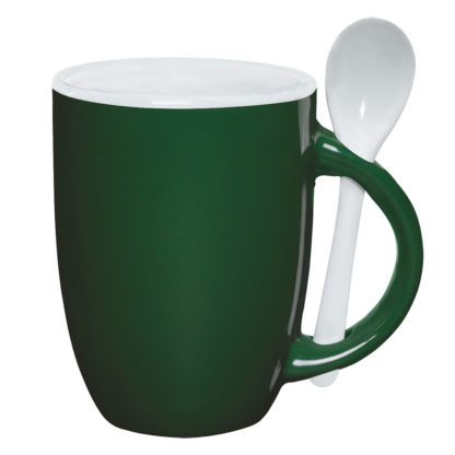 12 Oz Spooner Mug Green with White Interior