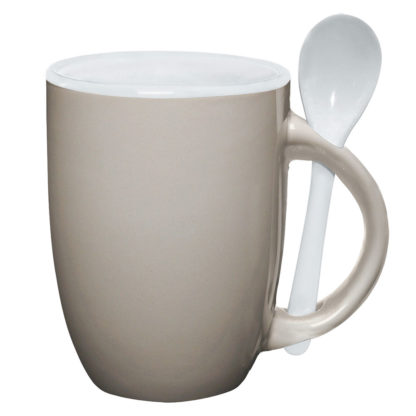 12 Oz Spooner Mug Grey with White Interior