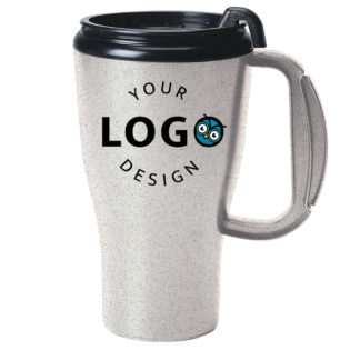 16 Oz Omega Mug with Slider Lid Granite with Logo
