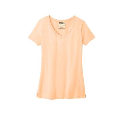 Port and Company Ladies Beach Wash Garment Dyed V-Neck Tee Peach